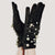 [Popular Choice] Elegant Velvet Gloves with Faux Pearl Accents, Full Finger Warm Mittens for Cycling and Driving - Ideal Winter Wedding Party Gift for Women