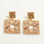 Luxury Colorful Square Crystal Drop Earrings for Women Fashion Exquisite Hollow Rhinestone Big Earrings 2024 Party Jewelry