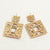 Luxury Colorful Square Crystal Drop Earrings for Women Fashion Exquisite Hollow Rhinestone Big Earrings 2024 Party Jewelry