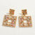 Luxury Colorful Square Crystal Drop Earrings for Women Fashion Exquisite Hollow Rhinestone Big Earrings 2024 Party Jewelry