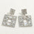 Luxury Colorful Square Crystal Drop Earrings for Women Fashion Exquisite Hollow Rhinestone Big Earrings 2024 Party Jewelry